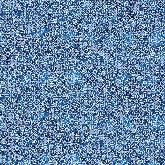 Fabric Traditions Blue Tonal Daisies Cotton Fabric
